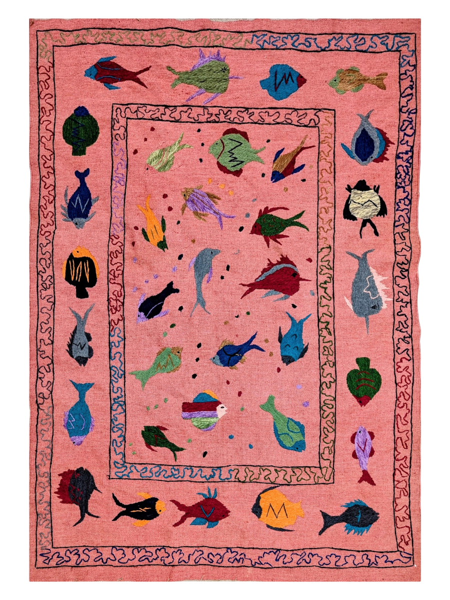Suzani Hand Embroidered Kilim - Size: 215 x 150 cm