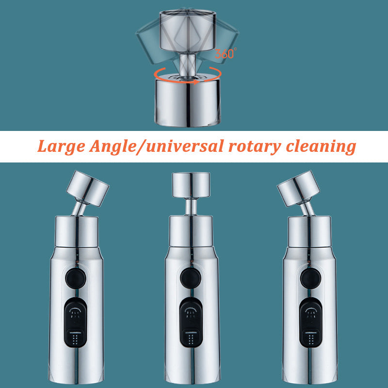 New 3-Mode Swivel Kitchen Faucet Bubbler