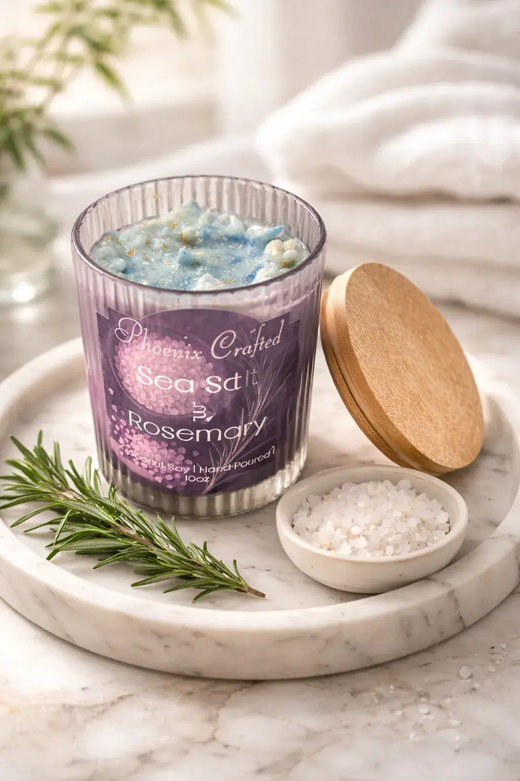 Sea Salt & Rosemary — Sea Salt & Fresh Rosemary Candle