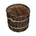 Round Hessian Lined Heritage Rope Lined Log Basket