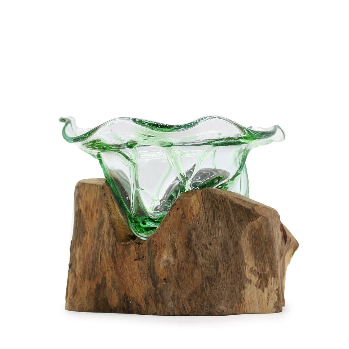 Recycled Beer Bottles - Large Fancy Sweet Bowl On Wood